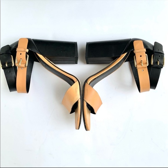 Vince Colorblock Double Ankle Strap Sandals Heels 37 - Picture 8 of 11